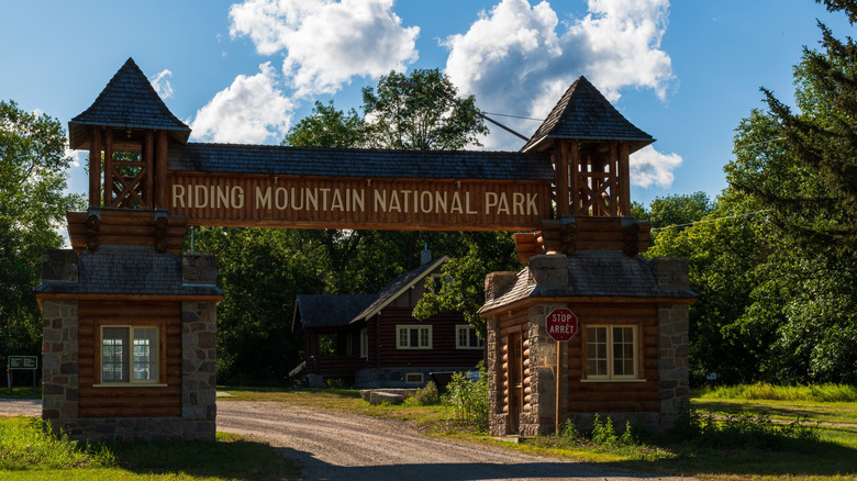 Entrance to Riding Mountain National Park near Brandon, Canada