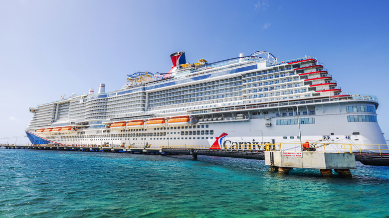 Carnival cruise ship docked in Curacao