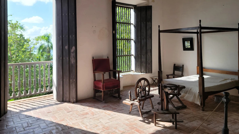 An interior room and artifacts at Casa Blanca Museum, San Juan, Puerto Rico