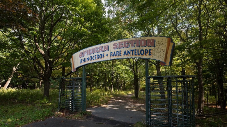 Entrance to abandoned exhibit at Old Game Farm