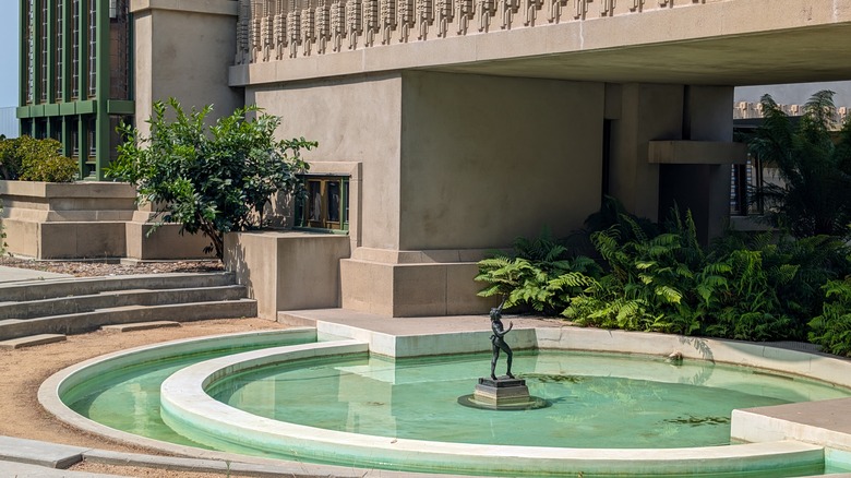 fountain at Hollyhock House in LA