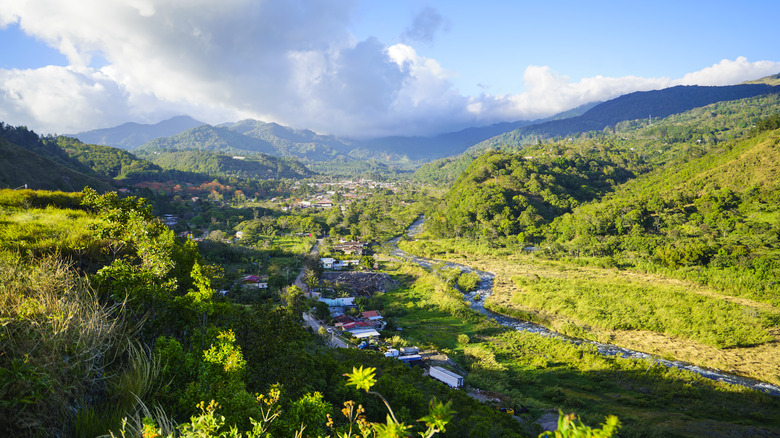 Ariel view of the town of Boquete in Chiriquí Province, Panama