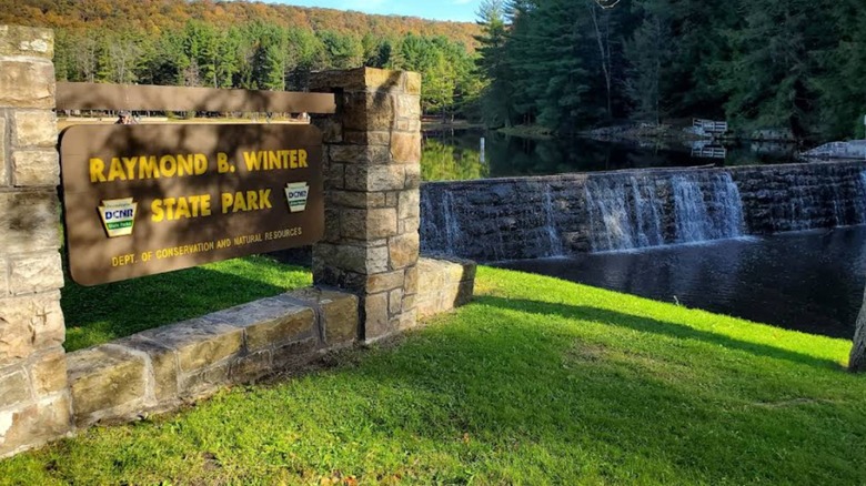The sign for Raymond B. Winter State Park