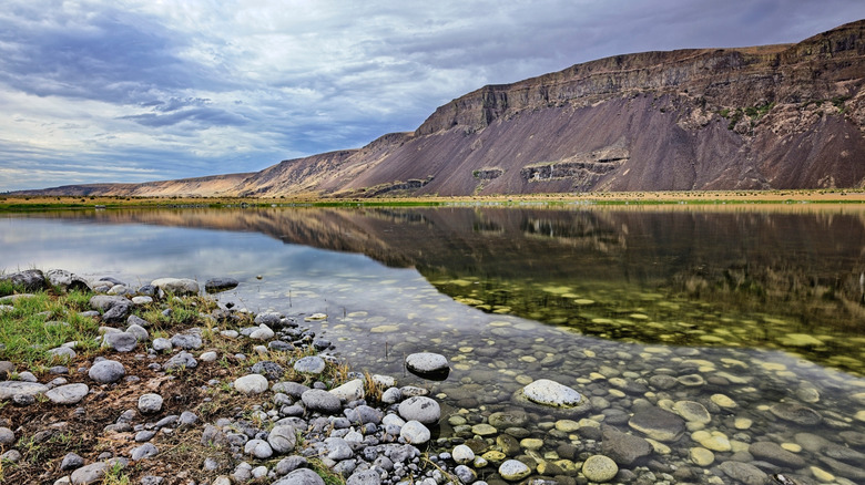 Central Washington's Unique Alkaline Lake Is A Scenic Gem Offering Fishing And Dramatic Caves