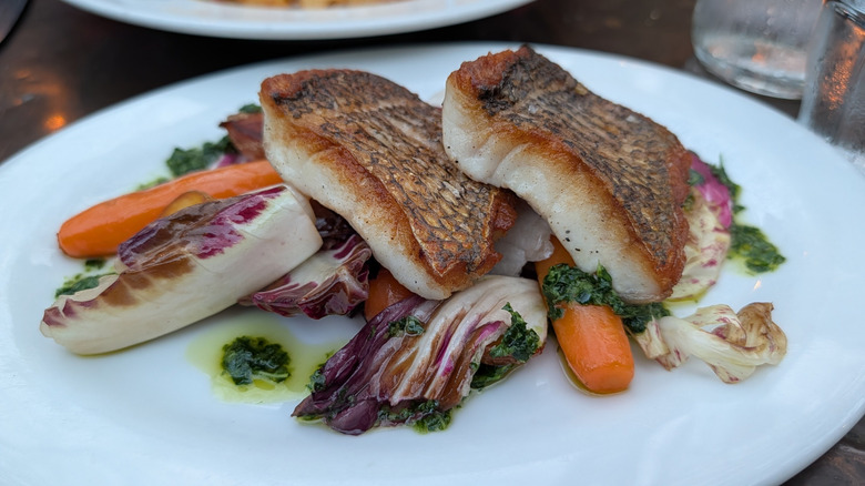 Fish dish from Chez Nous, Charleston