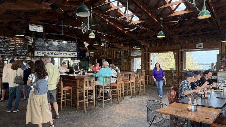 The inside of Bowens Island Restaurant in Charleston, South Carolina