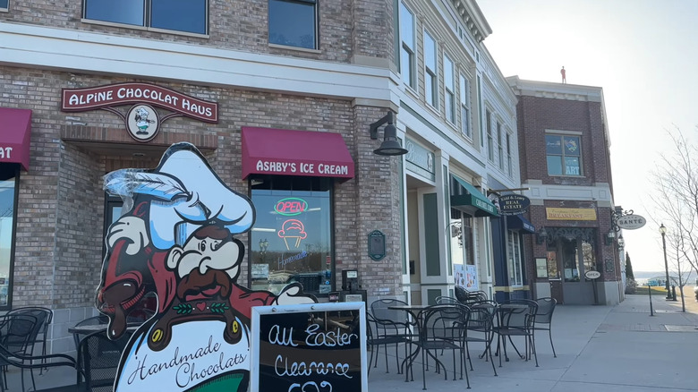 The Alpine Chocolat Haus in downtown Boyne City, Michigan