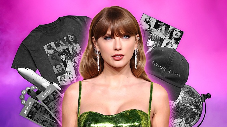 Taylor Swift with merch