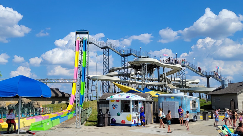 Water slides at Hurricane Harbor Rockford