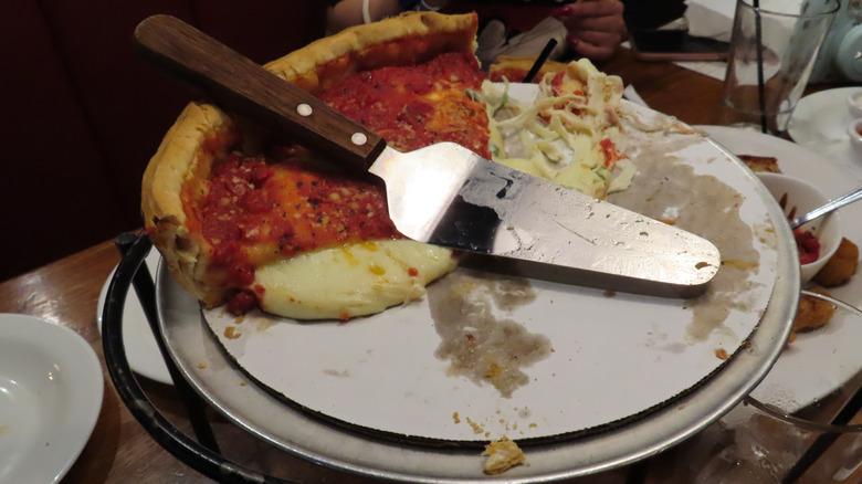 Giordano's pizza close-up