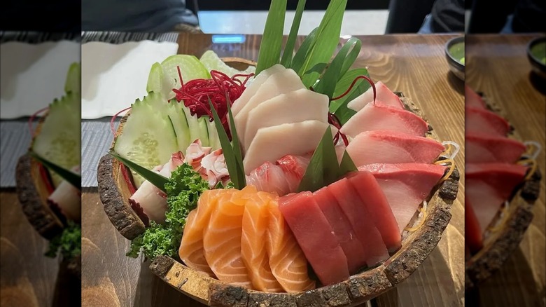 Plated sashimi from 312 Fish Market in Chicago