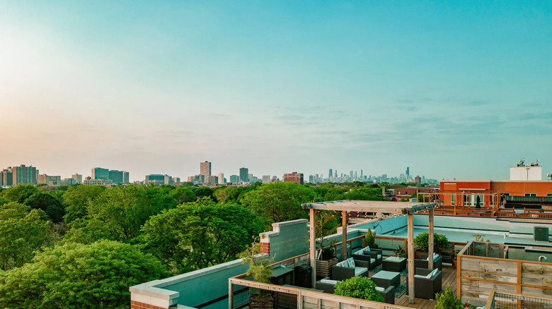 Rooftop deck at Guest House Hotel