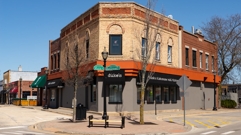 Storefronts in downtown Crystal Lake, Illinois
