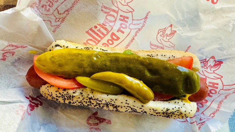 Chicago-style hot dog from Portillo's in Chicago