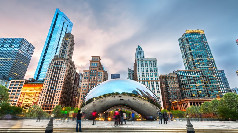 The Bean, officially known as Cloud Gate, in Chicago