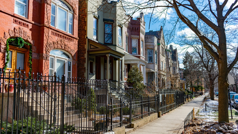 Historic townhouses line the streets of Wicker Park