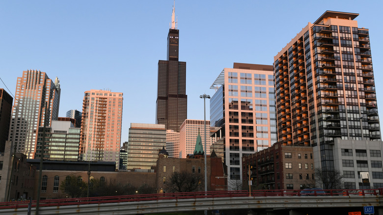 Chicago buildings seen from Greektown