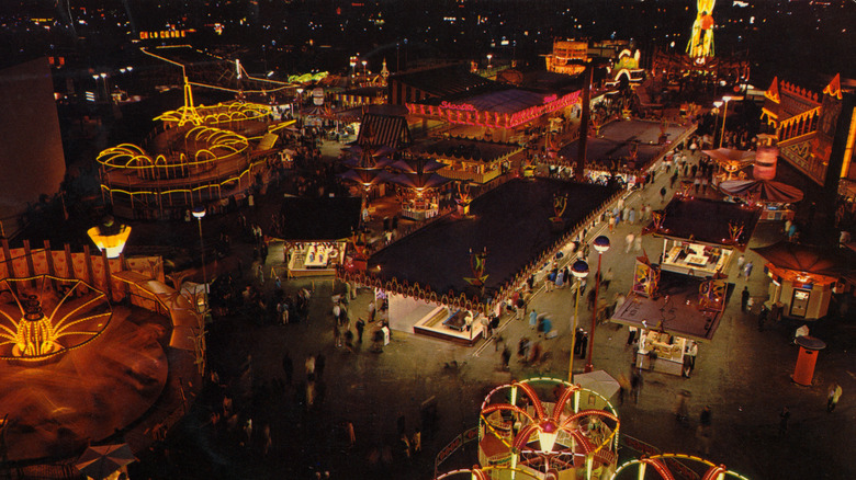 A night view of the Gayway amusement park at the 1962 World's Fair in Seattle