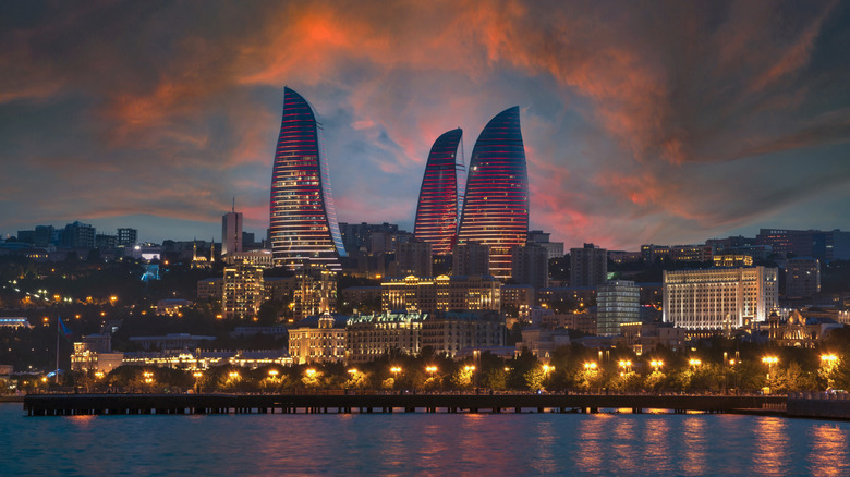 Flame Towers in Baku, Azerbaijan