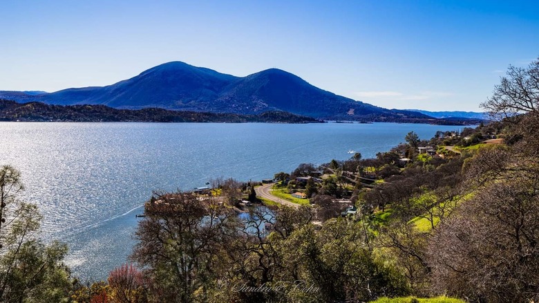 A view of Clear Lake from Clearlake Oaks in California