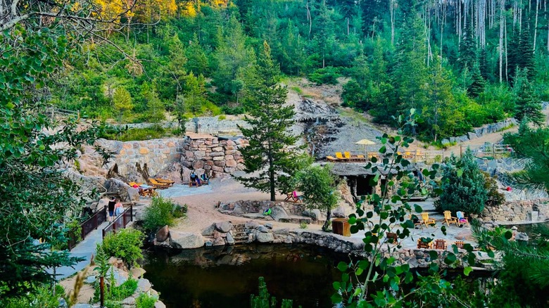 An aerial view of Strawberry Park Natural Hot Springs