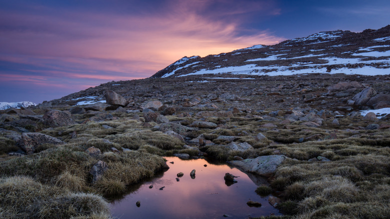 Rocky landscape near the summit of Mount Blue Sky (formerly Mount Evans) in Colorado