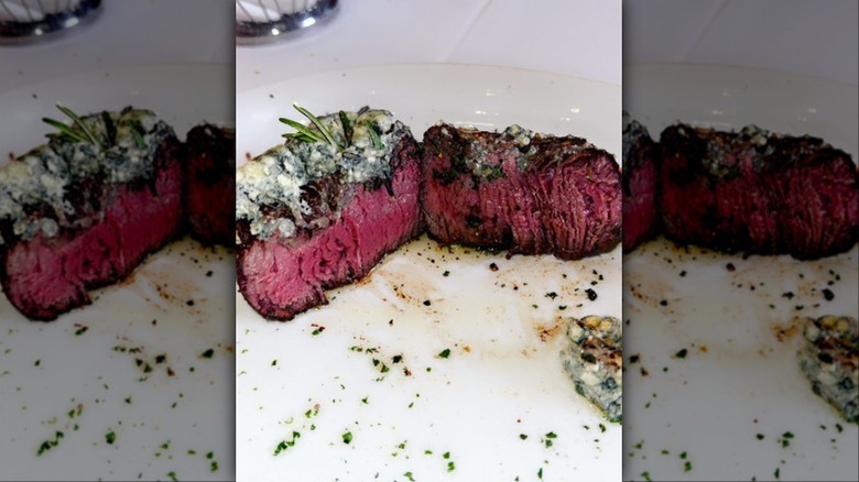 Food from Shanahan's Steakhouse on a table