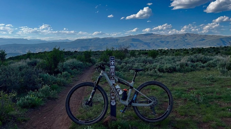 Mountain biking through the Rocky Mountains surrounding Eagle, Colorado