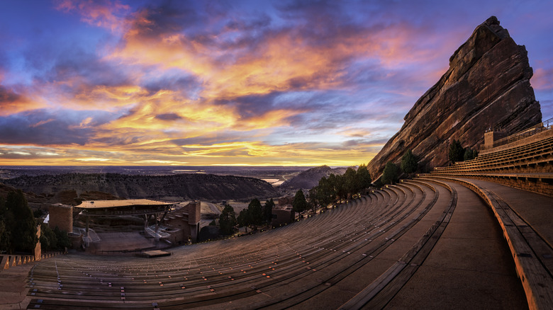 Looking down on the iconic Red Rocks Amphitheatre