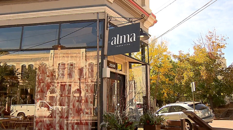 The exterior of Alma Fonda Fina in Denver, Colorado
