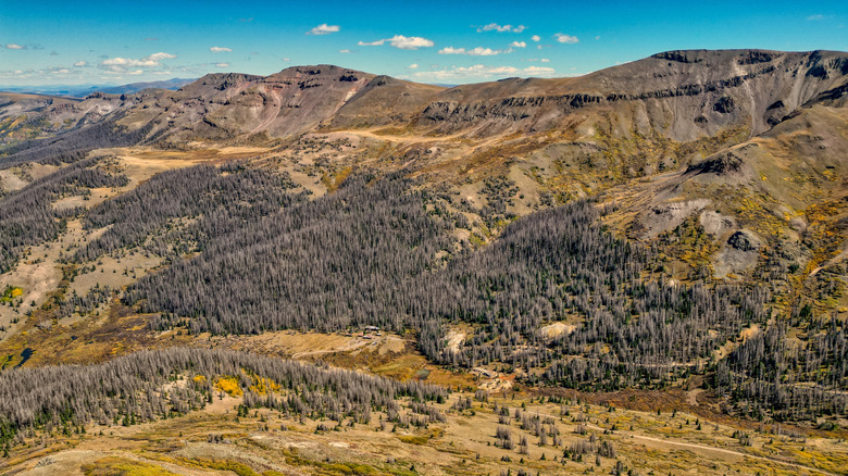 Carson ghost town surrounded by Wager Gulch on the Continental Divide in Colorado