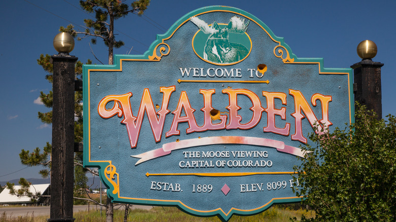 Welcome sign of Walden