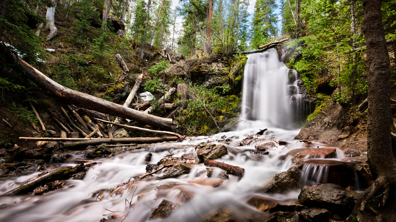 A waterfall near Snow Mountain Ranch, outside Granby, Colorado