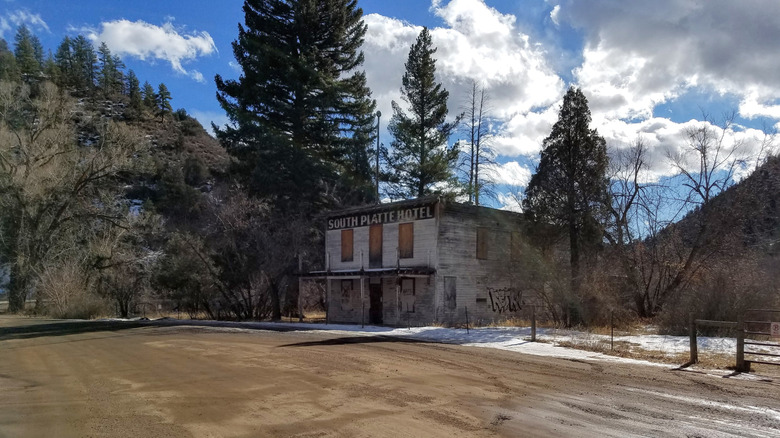 South Platte Hotel, an abandoned building in Conifer, Colorado