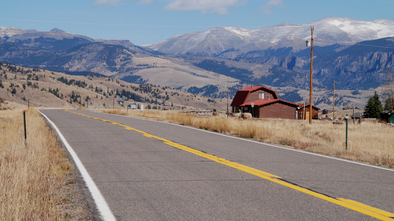 A stretch of Colorado Highway 149 situated near the old mining town of Creede