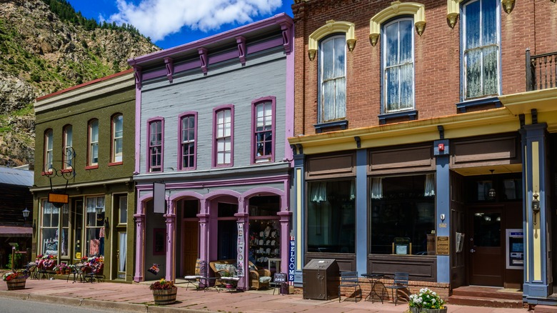 Colorful, historic architecture in Georgetown, Colorado