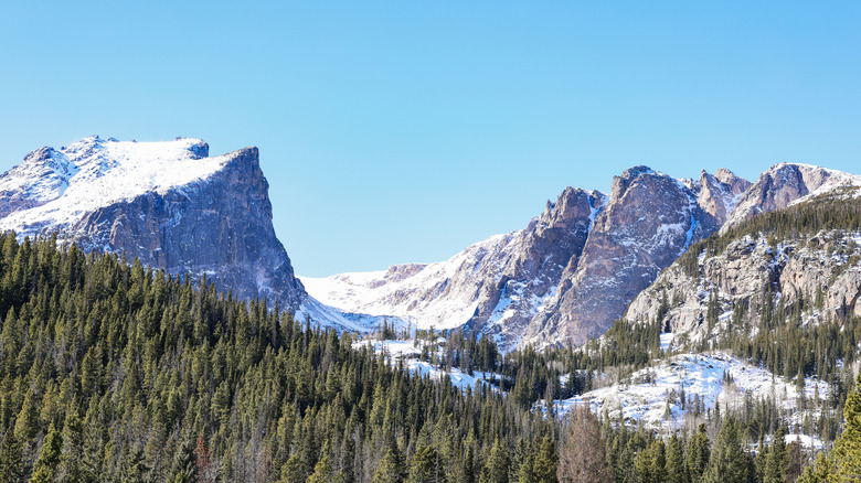 View of Rocky Mountain National Park from Estes Park