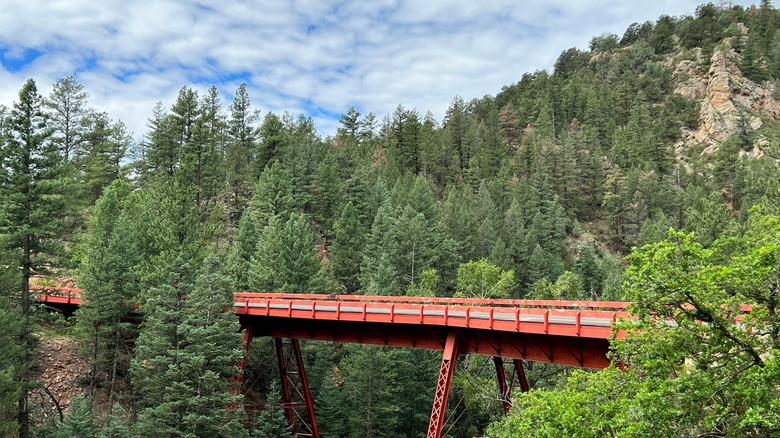 Tour Bridge on Gold Belt Byway crossing over Phantom Canyon