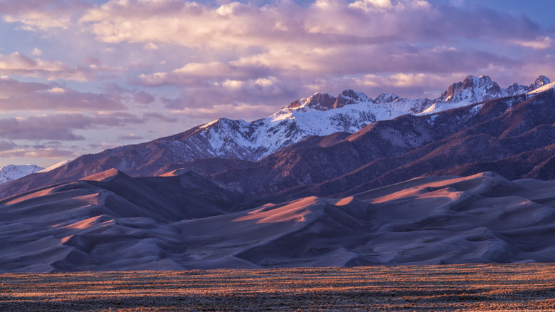 Sangre de Cristo mountains in Great Sand Dunes National Park in Colorado