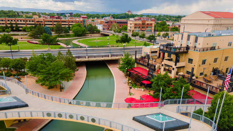 Aerial view of Pueblo Riverwalk