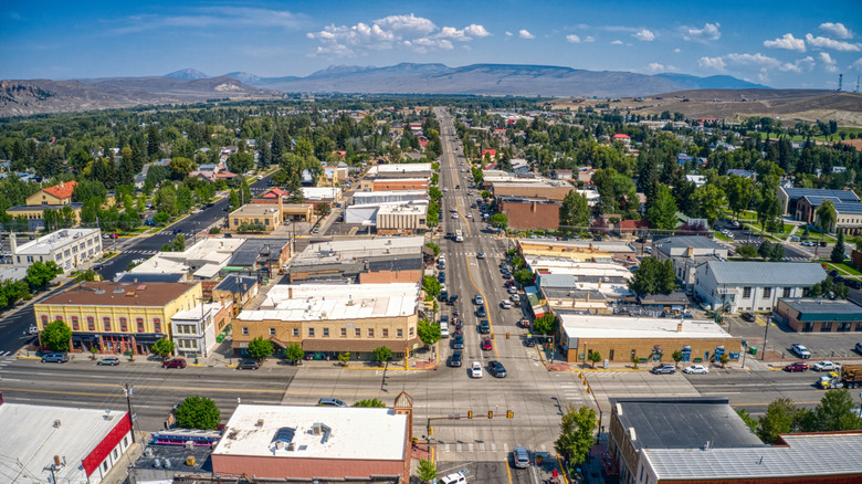 An aerial view of Gunnison, Colorado.