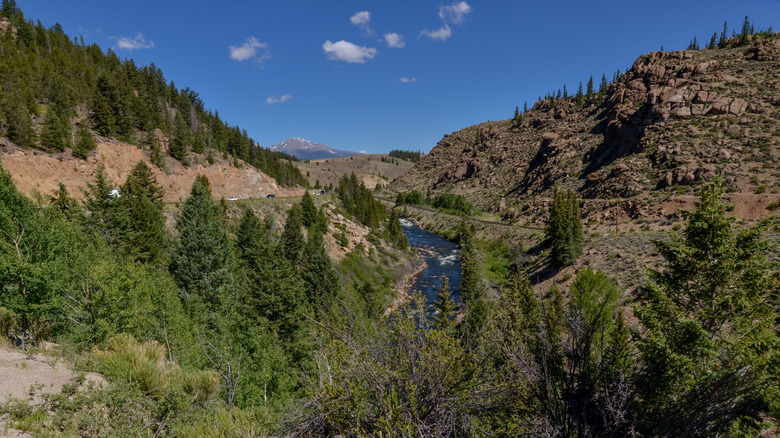 Arkansas River Headwaters and Mount Elbert in the distance near Chaffee County, Colorado