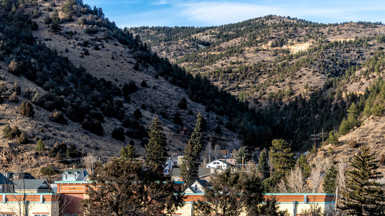 Idaho Springs nestled in the Rocky Mountain foothills