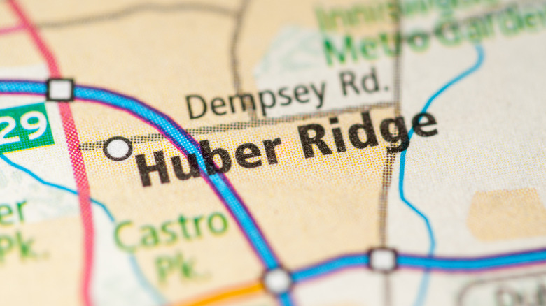 A map view of Huber Ridge, Ohio