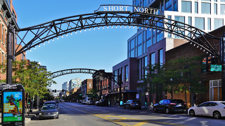 View down main street of Short North sign arch