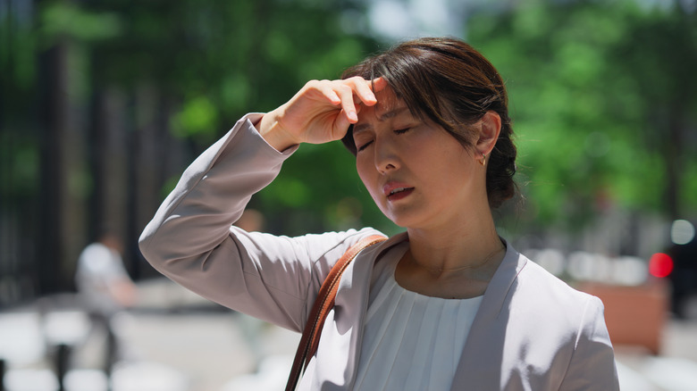 Person overheating on a hot day
