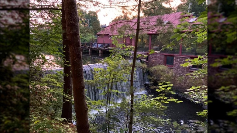 A look at waterfall and landscape outside of Millwright's
