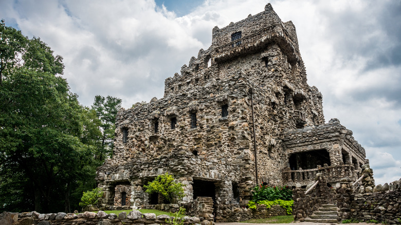 POV shot from the bottom exterior of Gillette Castle