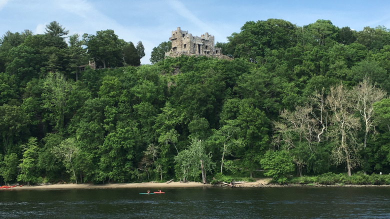 Gillette Castle State Park's mansion perched high above the Connecticut River