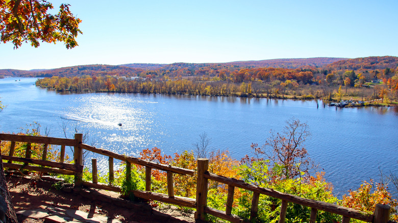 Trails around Gillette Castle with views of the Connecticut River Valley